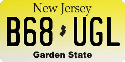 NJ license plate B68UGL