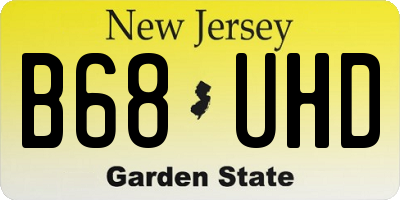 NJ license plate B68UHD