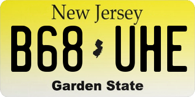 NJ license plate B68UHE