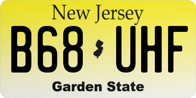 NJ license plate B68UHF