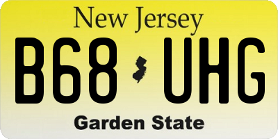NJ license plate B68UHG