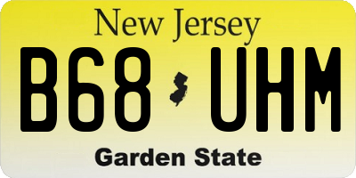 NJ license plate B68UHM