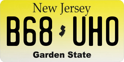 NJ license plate B68UHO