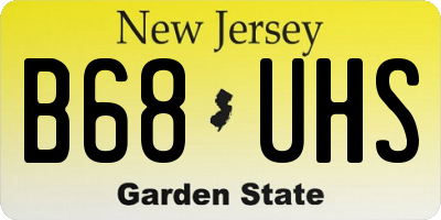 NJ license plate B68UHS