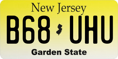 NJ license plate B68UHU