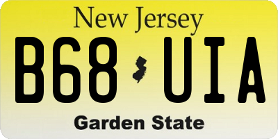 NJ license plate B68UIA