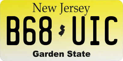 NJ license plate B68UIC