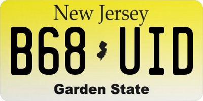 NJ license plate B68UID