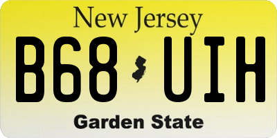 NJ license plate B68UIH