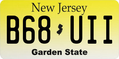 NJ license plate B68UII