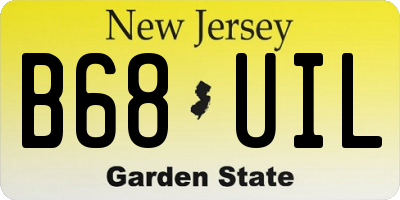 NJ license plate B68UIL