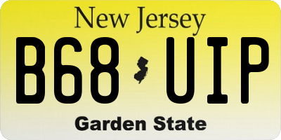 NJ license plate B68UIP