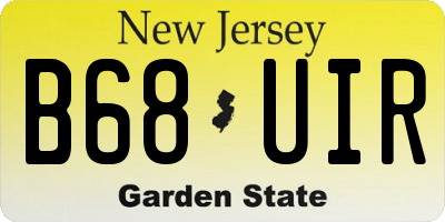 NJ license plate B68UIR