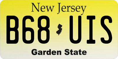 NJ license plate B68UIS