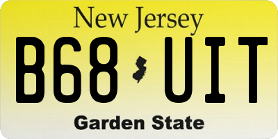 NJ license plate B68UIT