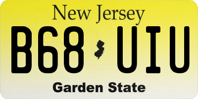 NJ license plate B68UIU