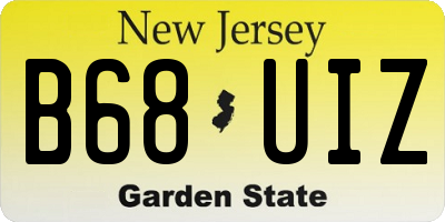 NJ license plate B68UIZ