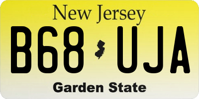 NJ license plate B68UJA