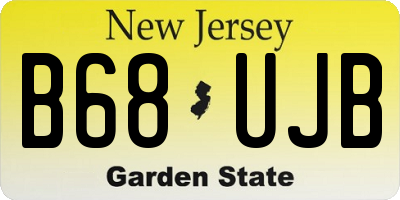 NJ license plate B68UJB