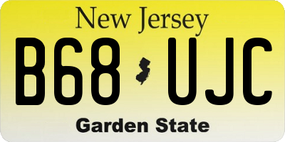 NJ license plate B68UJC