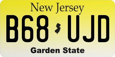 NJ license plate B68UJD
