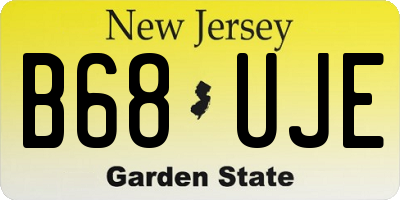 NJ license plate B68UJE