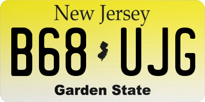 NJ license plate B68UJG