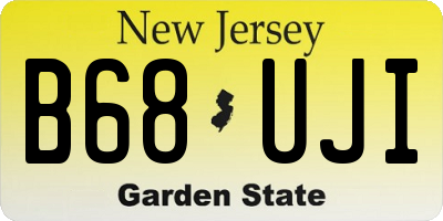 NJ license plate B68UJI