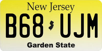 NJ license plate B68UJM
