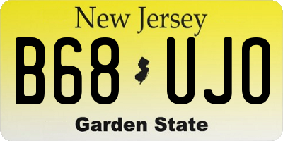 NJ license plate B68UJO
