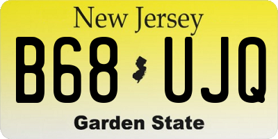 NJ license plate B68UJQ