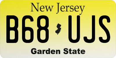 NJ license plate B68UJS