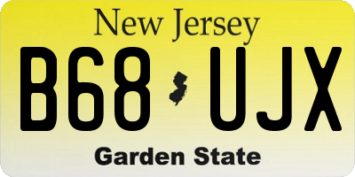 NJ license plate B68UJX