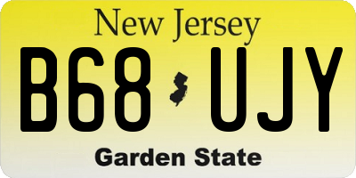 NJ license plate B68UJY