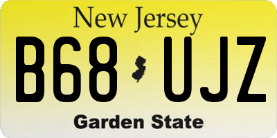 NJ license plate B68UJZ