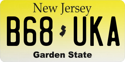 NJ license plate B68UKA