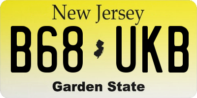 NJ license plate B68UKB