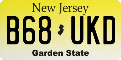 NJ license plate B68UKD