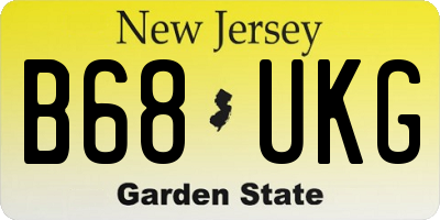 NJ license plate B68UKG
