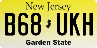 NJ license plate B68UKH
