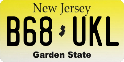 NJ license plate B68UKL