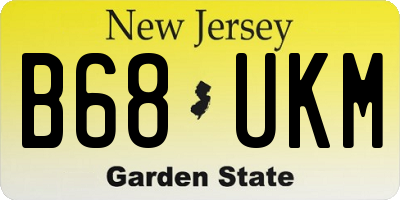 NJ license plate B68UKM