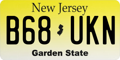 NJ license plate B68UKN