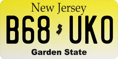 NJ license plate B68UKO