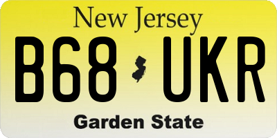 NJ license plate B68UKR