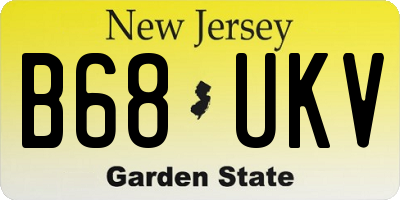 NJ license plate B68UKV