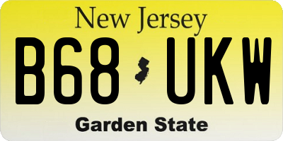 NJ license plate B68UKW