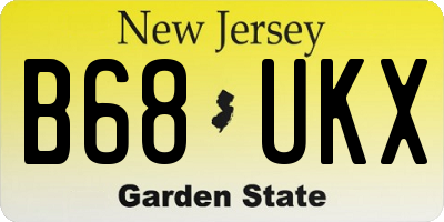 NJ license plate B68UKX