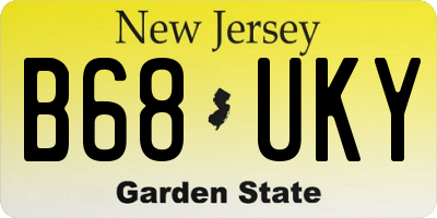NJ license plate B68UKY