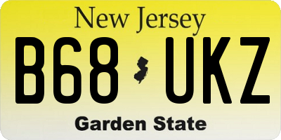 NJ license plate B68UKZ